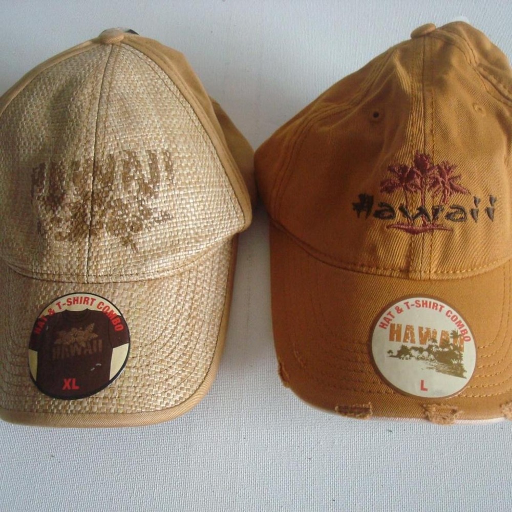 2-HAT LOT HAWAII BEACH HAT CAP VINTAGE 00S Y2K M3